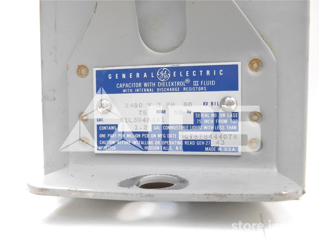 GE Three Phase Capacitor Bank 2400v, 75kvar, 60 KV Bil - Image 2