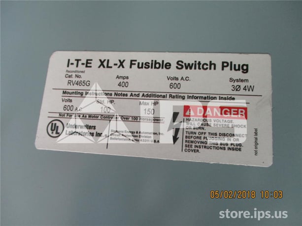 ITE 400 Amps Fusable Bus Plug Type Rv 200k Amps 600v, 3ph, 4w Xl-x - Image 2