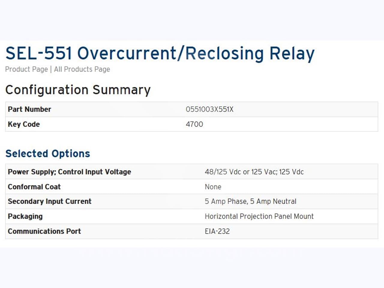 Schweitzer Sel-551 Protection Relay Unused Surplus Overcurrent / Reclosing, 125vac/dc - Image 2