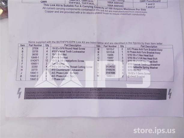 GE Thfp Aluminum Dual Mounting Hardware Kit New For Qmr Switch 30-100 Amps - Image 2
