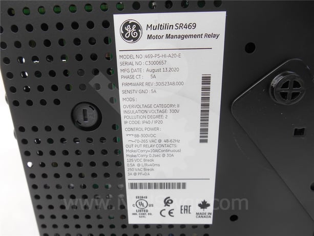 GE Multilin 469 Motor Management Relay New 90-300vdc/70-265vac, Enhanced Display - Image 9