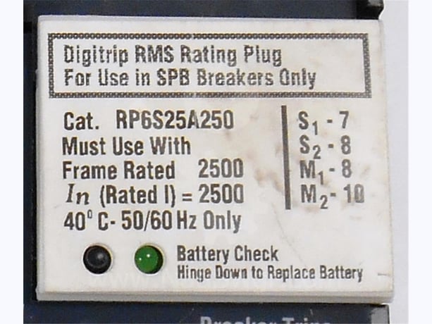 2500 Amps WH Rating Plug 2500 Amps Ct For Digitrip 10 Series, Spb - Image 1