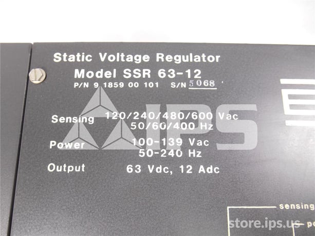 Basler Ssr 63-12 Static Voltage Regulator Sensing 120-600vac, Output 63 Volts DC 12 Amps - Image 2