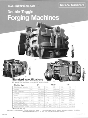 10" National #10, heavy duty upset forging machine, double toggle, 30" stroke, 300 HP - Image 4