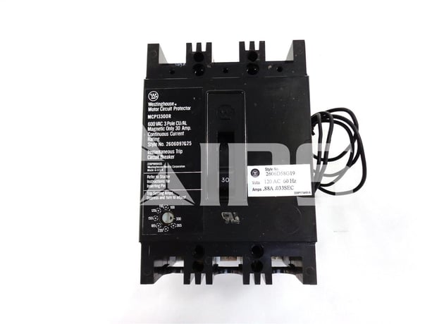 WH Mcp Mccb 30at, 120 Volts AC Right Hand Shunt Trip - Image 1