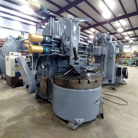 50" Bullard #54-Spiral-Drive, vertical turret lathe, 4-jaw, 56" swing, 39" under rail, 25 HP, 1945 - Image 9