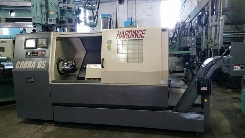 Hardinge #Cobra-65, CNC lathe, 22" swing, 10" chuck, 12 turret, Fanuc 21i-TA, tailstock, chip conveyor, 2001 - Image 1