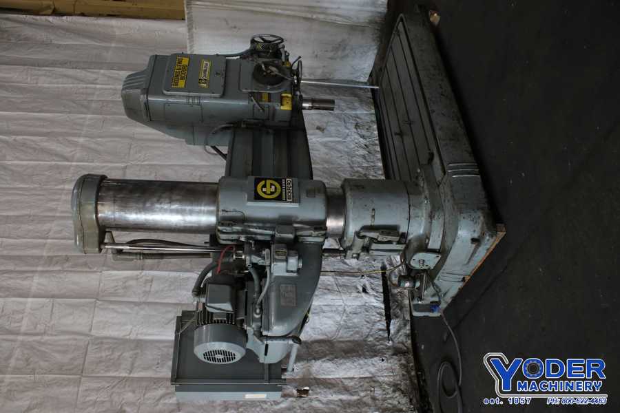 6' -15" Giddings & Lewis radial drill, 83" x39" base, power clamp & head traverse, #74162 - Image 2