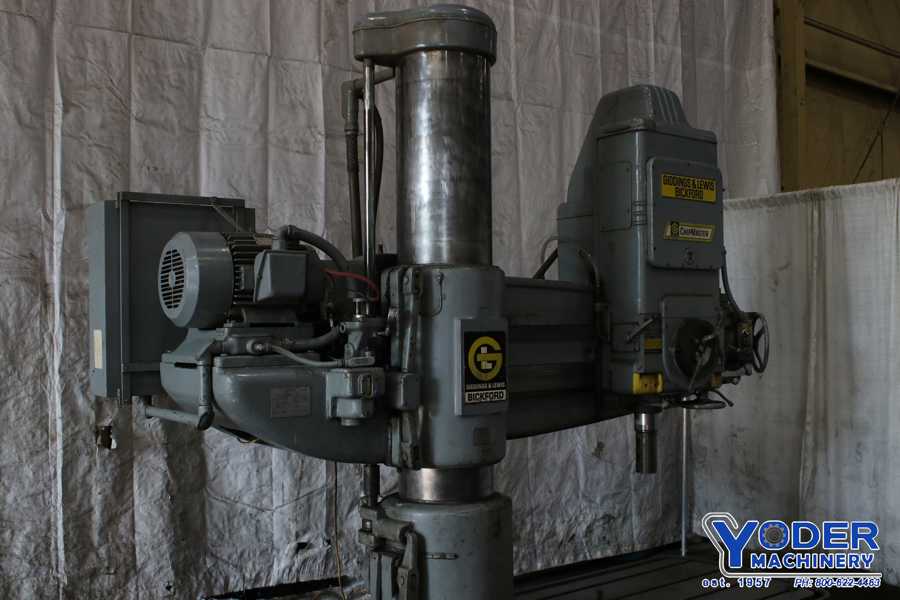 6' -15" Giddings & Lewis radial drill, 83" x39" base, power clamp & head traverse, #74162 - Image 7