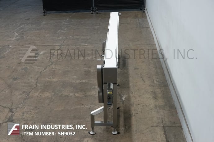 6" wide x 11.9' long, Stainless Steel table top conveyor, 38"-42" infeed & discharge range, 1 HP, mounted on - Image 3