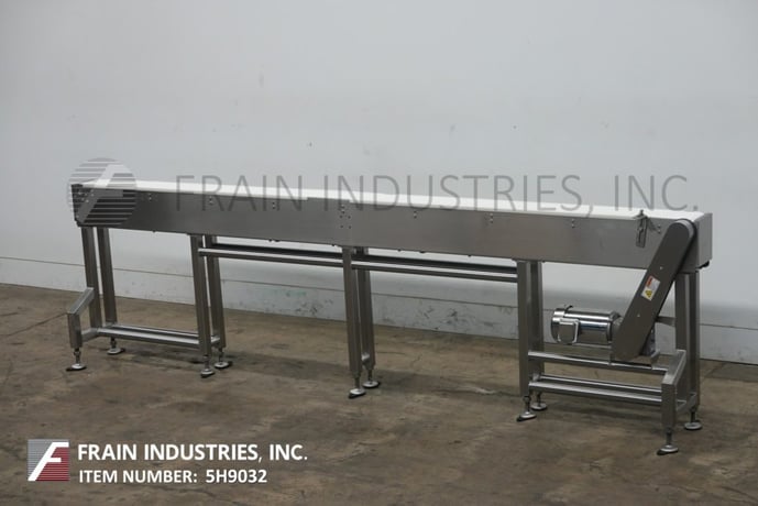 6" wide x 11.9' long, Stainless Steel table top conveyor, 38"-42" infeed & discharge range, 1 HP, mounted on - Image 5