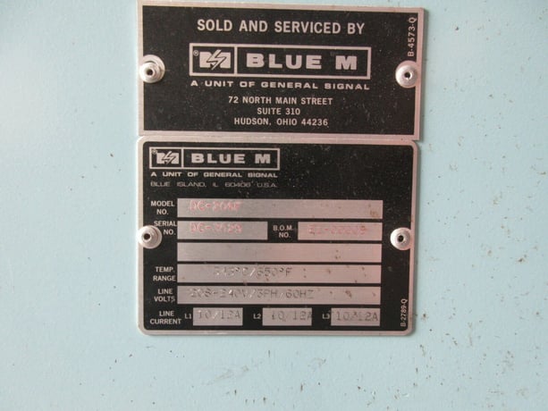20" width x 18" D x 20" H Blue M #DC-3029, 650&deg;F, 208-240 VAC, 10-12 Amps., 3-phase - Image 6