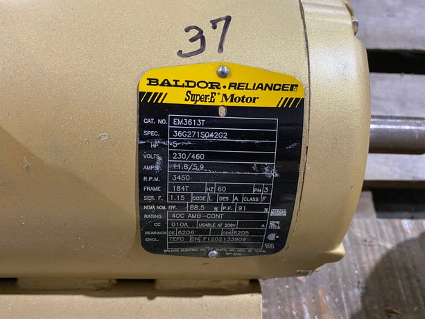 5 HP 3450 RPM Baldor, Frame 184T 230/460 Volts - Image 2