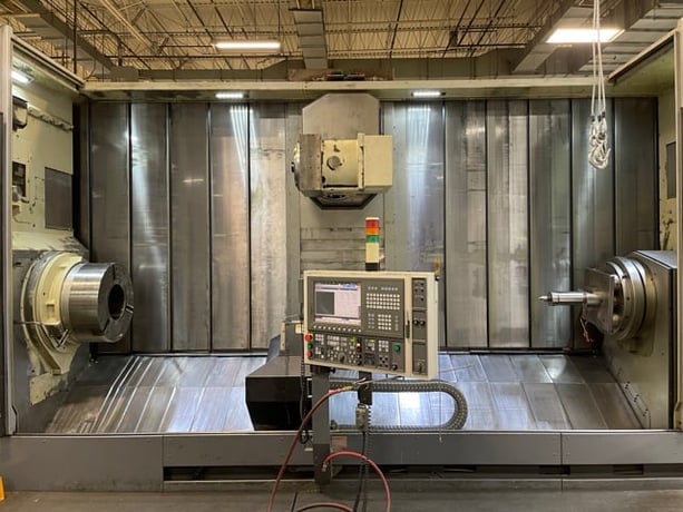 Okuma #Multus-B750W/4000, 41.3" swing, 24" chuck, OSP-P200L, rigid tap, Steady Rest, 2010 - Image 4