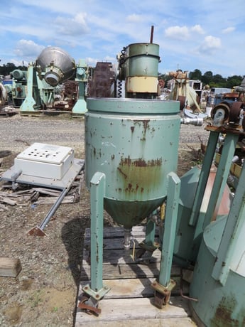 Schold, 20 gallon Stainless Steel post mixer, 5 HP variable speed belt drive, open top/cone bottom - Image 7