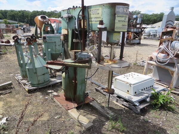 Schold, 20 gallon Stainless Steel post mixer, 5 HP variable speed belt drive, open top/cone bottom - Image 9