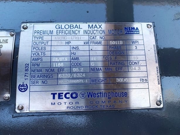 450 HP 1200 RPM Teco, Frame 5011B, ODP, 2300/4160 Volts, PG4506, new - Image 1