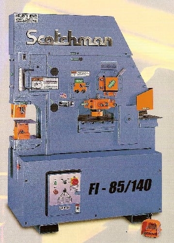 6" x 6" x 1/2" Scotchman #FI-8510-20M, hydraulic ironworker, 85 ton, 5 station, 2-stage hydraulic pump - Image 4