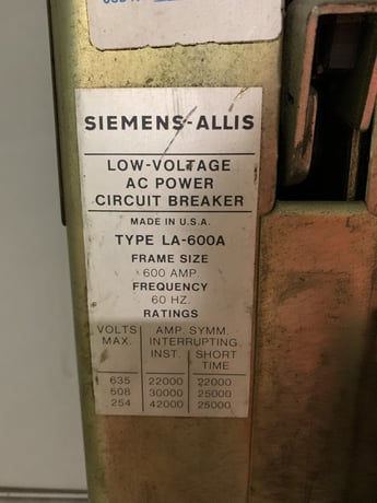 Siemens-Allis #LA-1600A, LA-600A, LA-600B, main tie single section, MO/DO, 480 Volts - Image 4