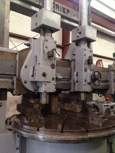 90" Froriep #10KZ230, vertical boring mill, 2-Ram heads, 90" 4-Jaw chuck, 95" swing, 70" under rail, side - Image 2