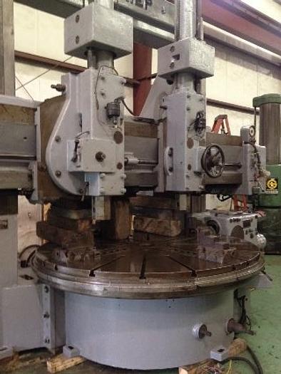 90" Froriep #10KZ230, vertical boring mill, 2-Ram heads, 90" 4-Jaw chuck, 95" swing, 70" under rail, side - Image 4