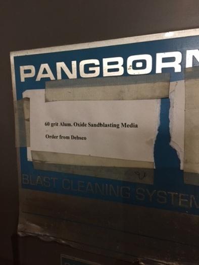 Pangborn #EN-7, Blast Cabinet, lights, gloves, blast gun, Torit dust collector, viewing window, manual, S/N - Image 4