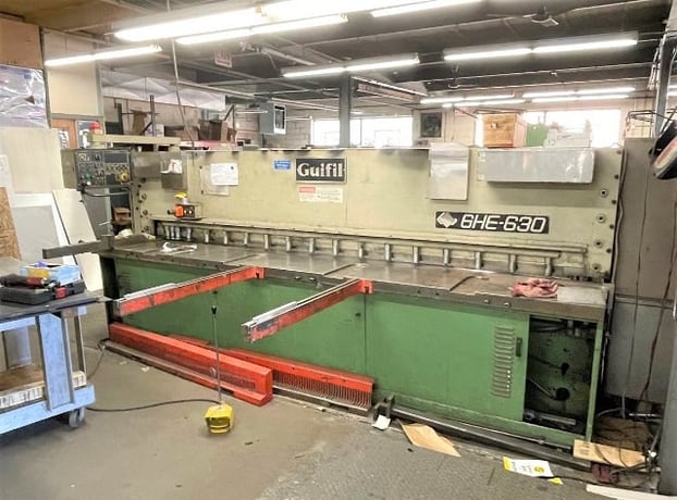 1/4" x 10' Guifil #GHE-630, hydraulic power squaring shear, front operated power back gauge, front supports - Image 1
