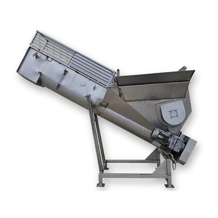 24" diameter x 12.5' long, FPEC, incline sanitary food grade screw auger conveyor, #18474 - Image 1