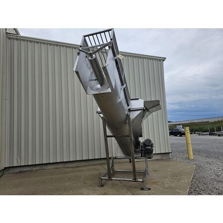 24" diameter x 12.5' long, FPEC, incline sanitary food grade screw auger conveyor, #18474 - Image 4