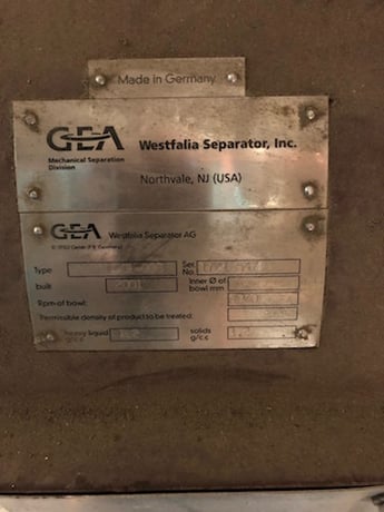 GEA Westfalia #TC-100-01-506, Disc Centrifuges, Stainless Steel, liquid to liquid separator, 2001 - Image 2