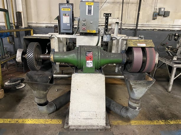 65" Setco #SPL, 2 spindle, single speed, polishing lathe, 7 HP motor, 1-1/2" arbor, 12" L btw flanges, #160068 - Image 3