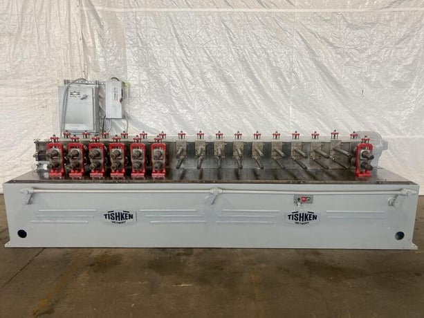 7/16 Stand, Tishken #16-HMW-1-3/4, rollformer, 1-3/4" arbor diameter, 12" roll width, 50 FPM, 15 HP, 1972 - Image 1