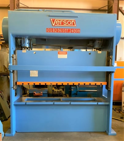 100 Ton, Verson #100-B2-96, straight side double crank, 4" stroke, 16" Shut Height, 55 SPM, 96" x30" bed - Image 2
