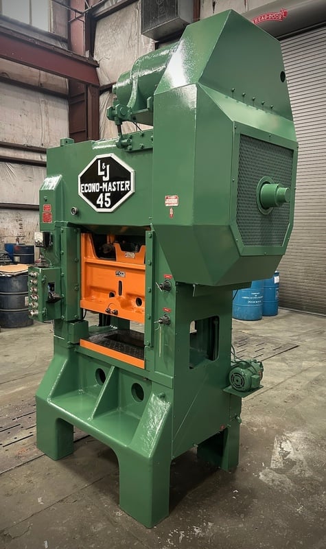 45 Ton, L & J #EM45, straight side double crank, 2" stroke, 10-3/4" Shut Height, 2" adj, 30" x 18" bed - Image 1