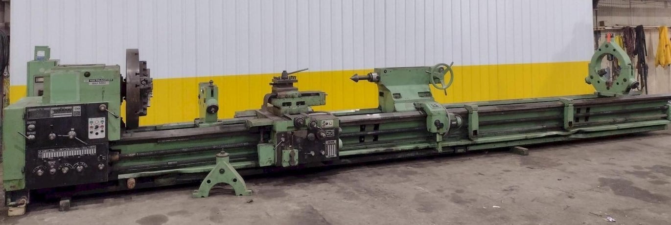 42" x 288" Tos Celakovice #SU100, engine lathe, 39.5" chuck, 4-jaw, 4.25" hole, mm threading, motorized - Image 1