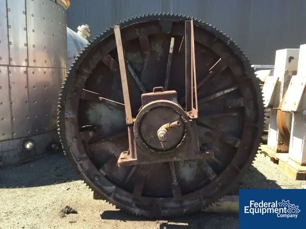 6' x 8' Paul O. Abbe, ball mill, jacketed, gear & pinion driven, 100 motor drive, on stands - Image 2