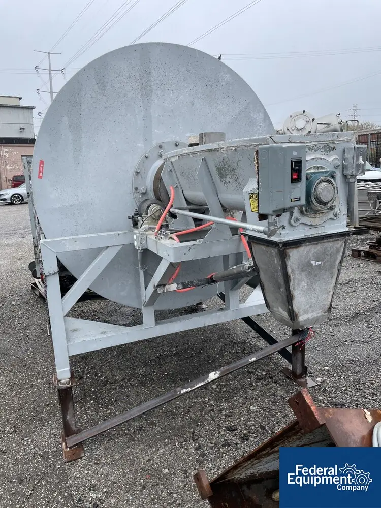 100 cu.ft. Burton #EC30-30, mixer, Carbon Steel, approx. 72" diameter x 60" long drum, on stand w/ 5 HP drum - Image 2