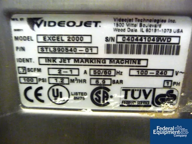 Videojet #Excel-2000, 1nk jet printer, 240 volt, previously used in coding a sheet line - Image 2