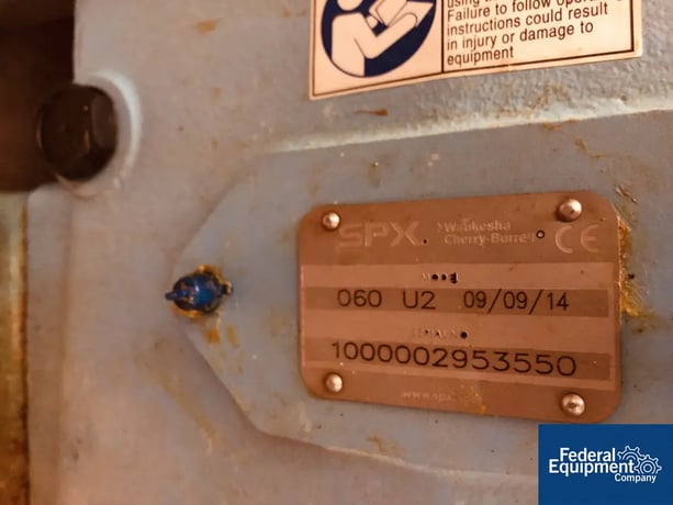 90 GPM, Waukesha #060-U2, Rotary Lobe Pump, Stainless Steel, 2.5" inlet/outlet, 7.5 hp, 230/460 volt, 2014 - Image 2