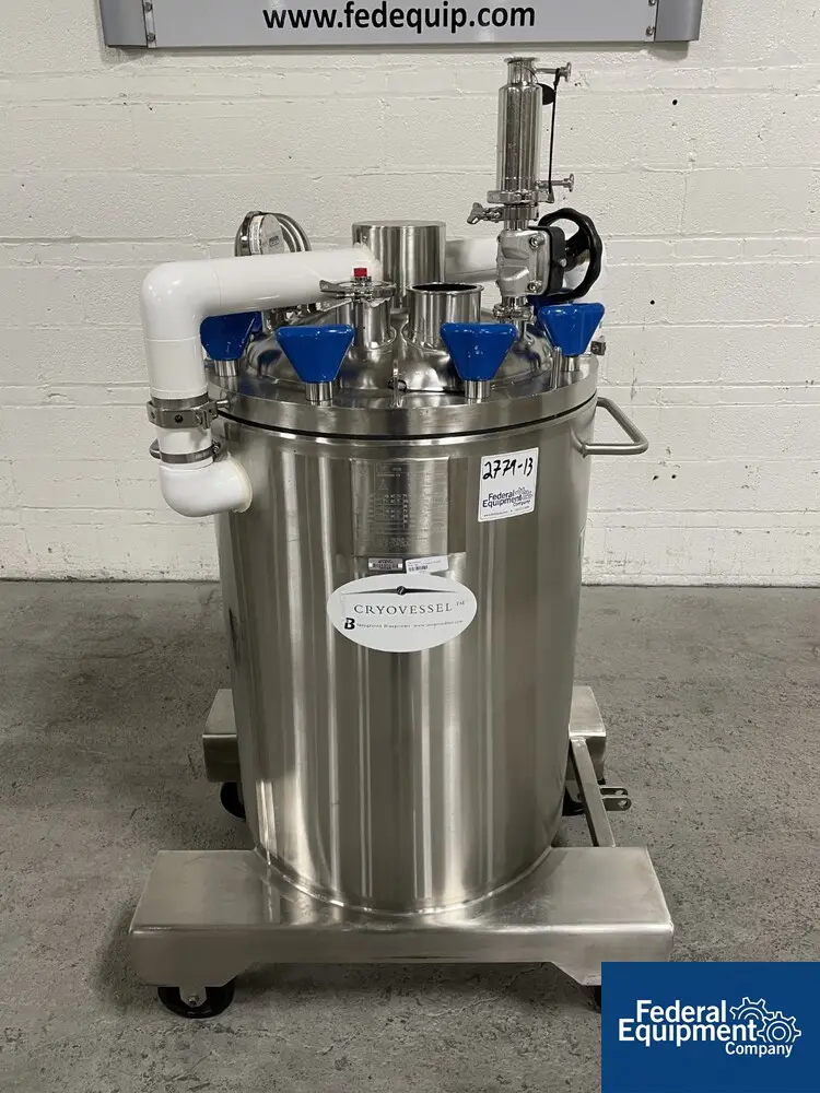 50/65 psi, ITT, Integrated Biosystems Cryovessel, 125 liter, 316L Stainless Steel, 20" x 30", 50/65# psi at - Image 3