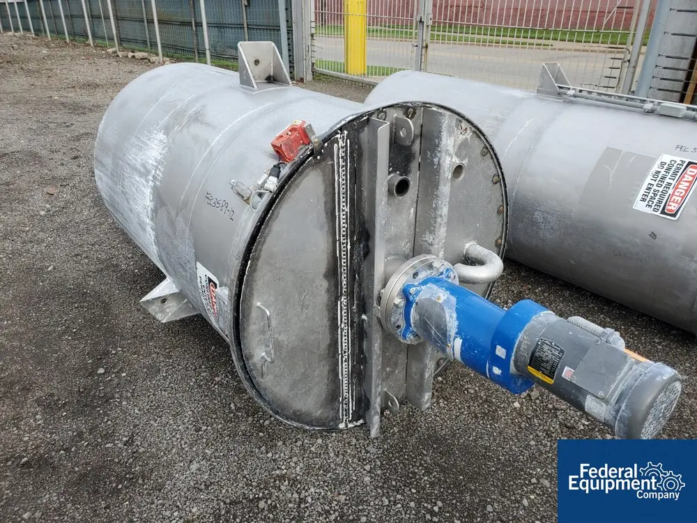 360 gallon Wolfe Mechanical, mixing tank, 304 Stainless Steel, 42" x 66", 3 hp, 230/460 volt, 4 baffles, 1998 - Image 1