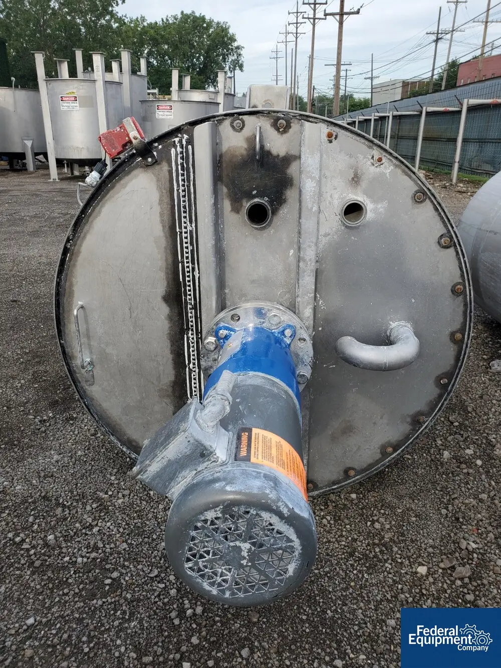 360 gallon Wolfe Mechanical, mixing tank, 304 Stainless Steel, 42" x 66", 3 hp, 230/460 volt, 4 baffles, 1998 - Image 4