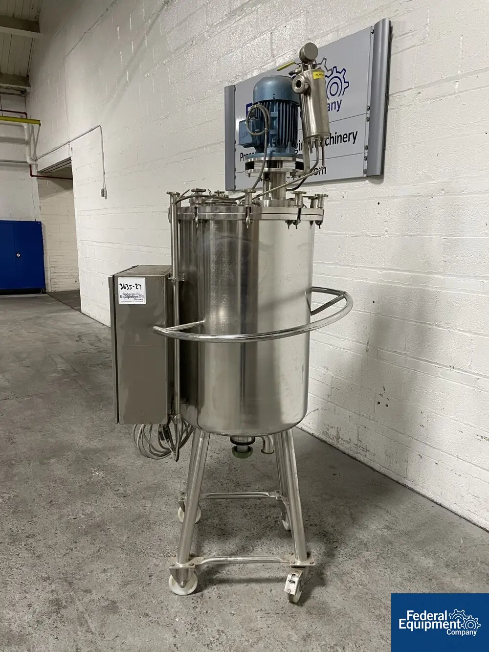 52 gallon Packo Mix Tank, Stainless Steel, 24" x 32", 6 psi at 212F, 55 kw agitator (no shaft), 230/400 volt - Image 4
