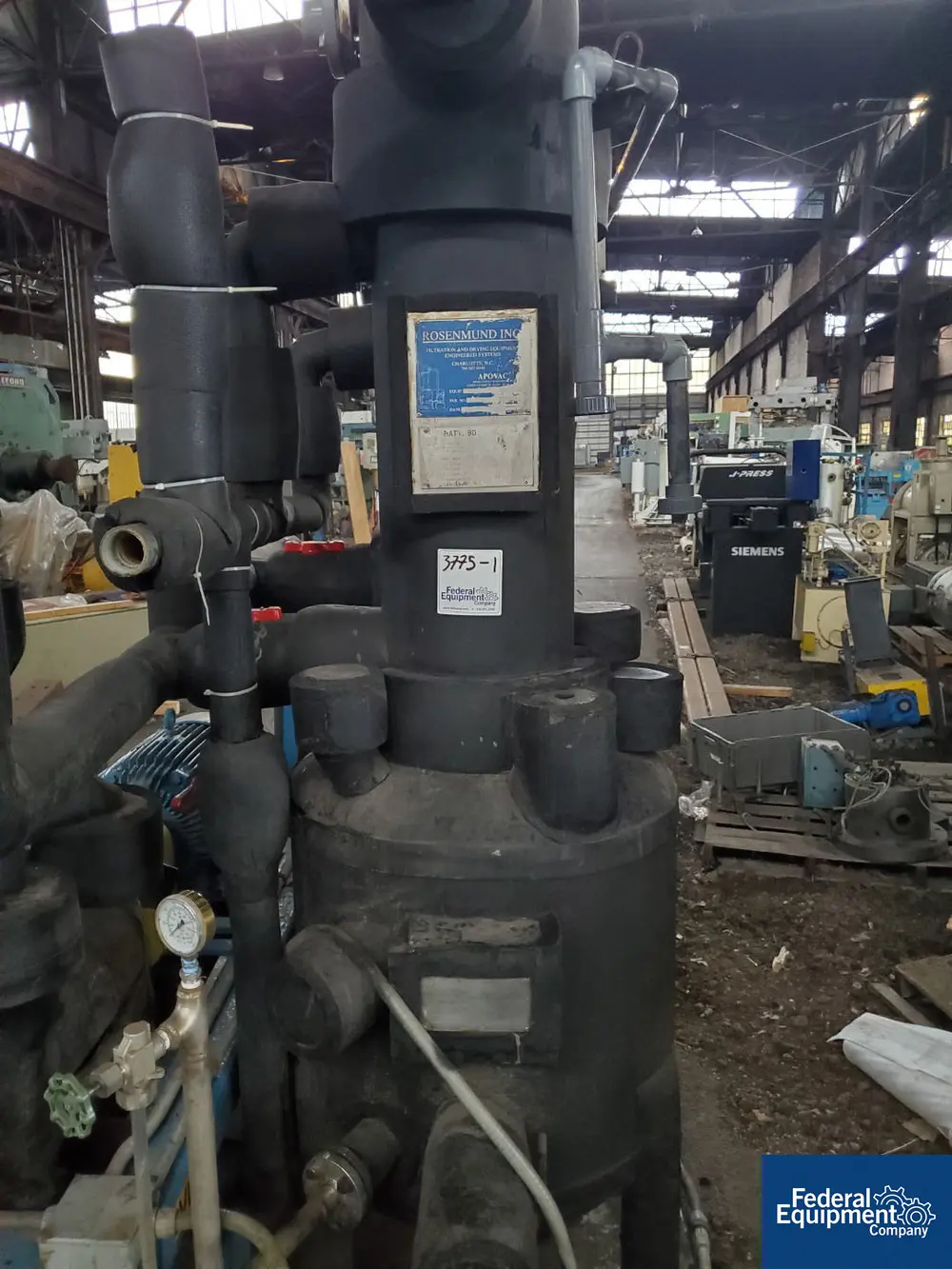 170 CFM, Rosenmund #2510, APOVAC vacuum solvent recovery system, Stainless Steel, 20 hp, 230/460 volt xp motor - Image 8
