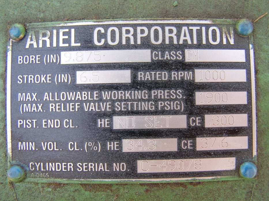 9.875" Bore, Ariel, compressor cylinder cm cla - Image 3
