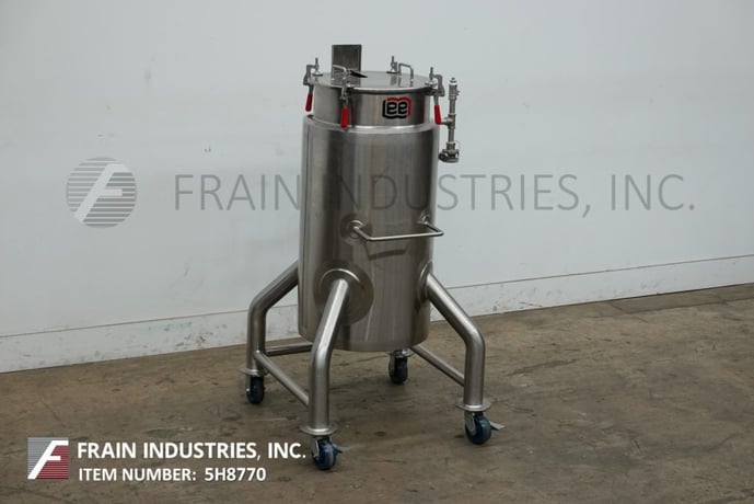 55 gallon Lee #55DP, 316 Stainless Steel jacketed mixing tank, 100 psi, 20" ID x 40" straight side, flat top - Image 5