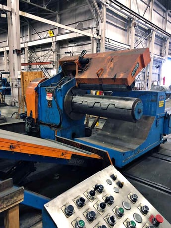 60" x 10" Paxson, slitting line, 60.7:1 gear reducer, 20" -24" hydraulic expansion - Image 6