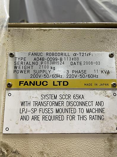 Fanuc #Robodrill-T21iF, vertical machining center, Fanuc 31i-A5 Control, 19.7" X, 15.7" Y, 13" Z, 10000 RPM - Image 8