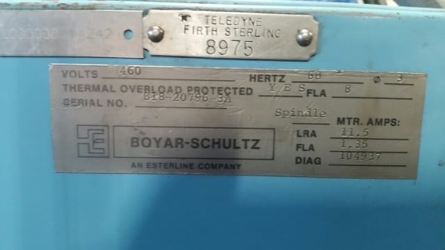 8" x 18" Boyar-Schultz #818-A3, hydraulic surface grinder, automatic incremental downfeed, 8" wheel - Image 2