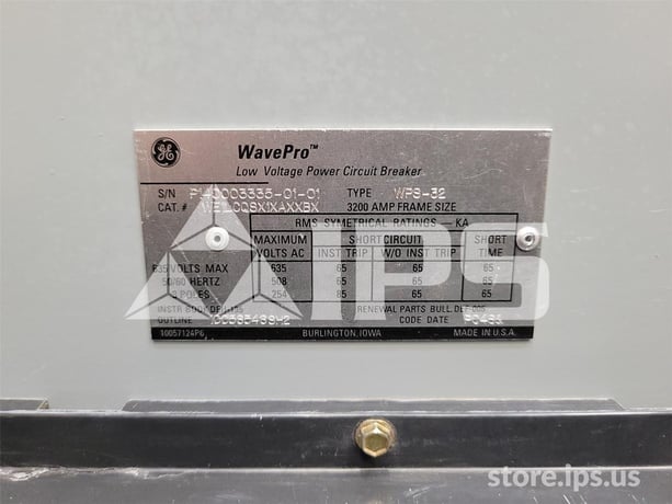 3200 Amps GE Wps-32 Mo/do We1lcqsx1xaxxbx 120 Volts AC Shunt Trip, Mvt Pm Lsig, 3200 Amps Ct, 3200 Amps Rp - Image 5